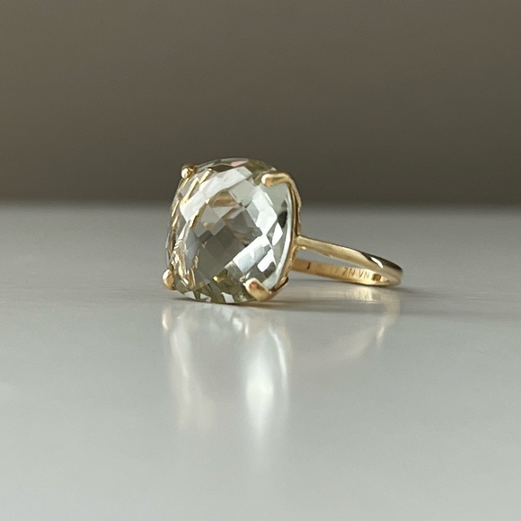 Prasiolite 14k gold ring - Picture 2 of 7